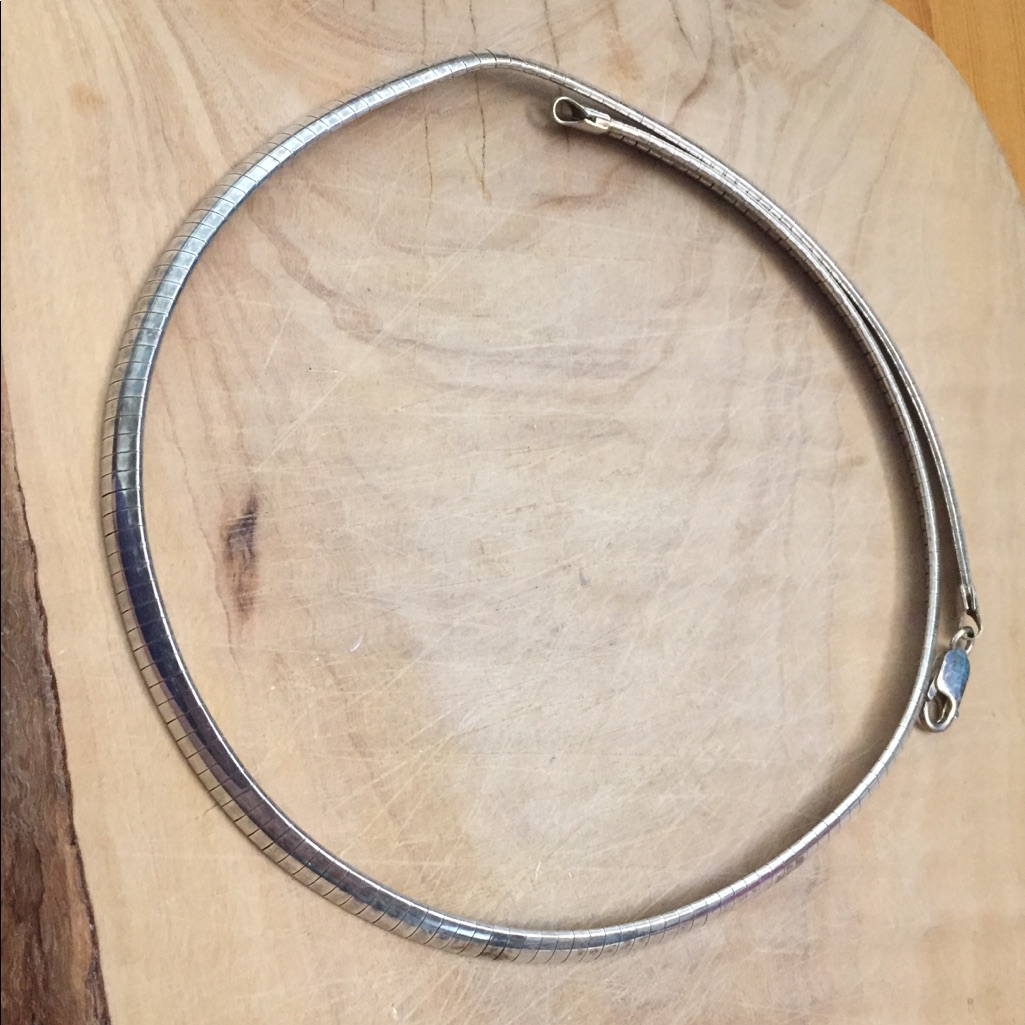 Thick Italian 925 Sterling Silver Serpentine Necklace